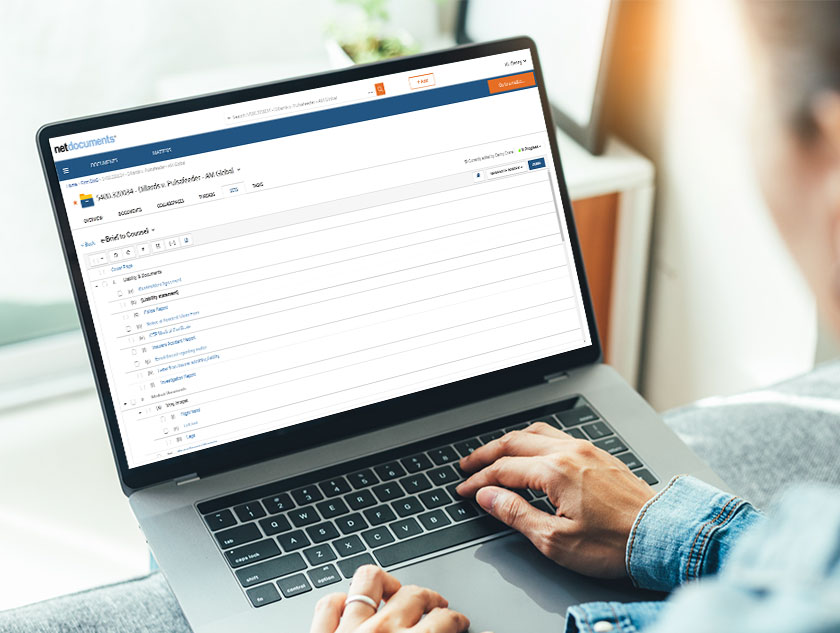 Работа с набором документов NetDocuments