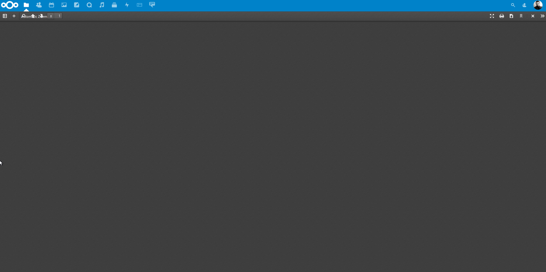 Пустая область Nextcloud PDF Viewer при сбое загрузки документа