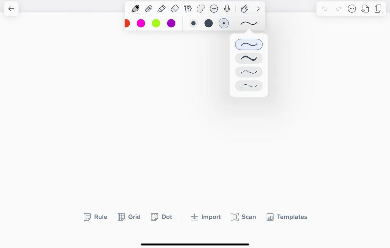 Настройки пера в Notability