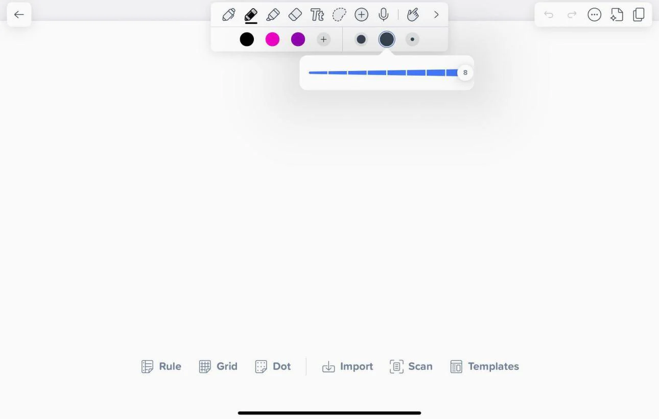 Инструмент карандаш в Notability