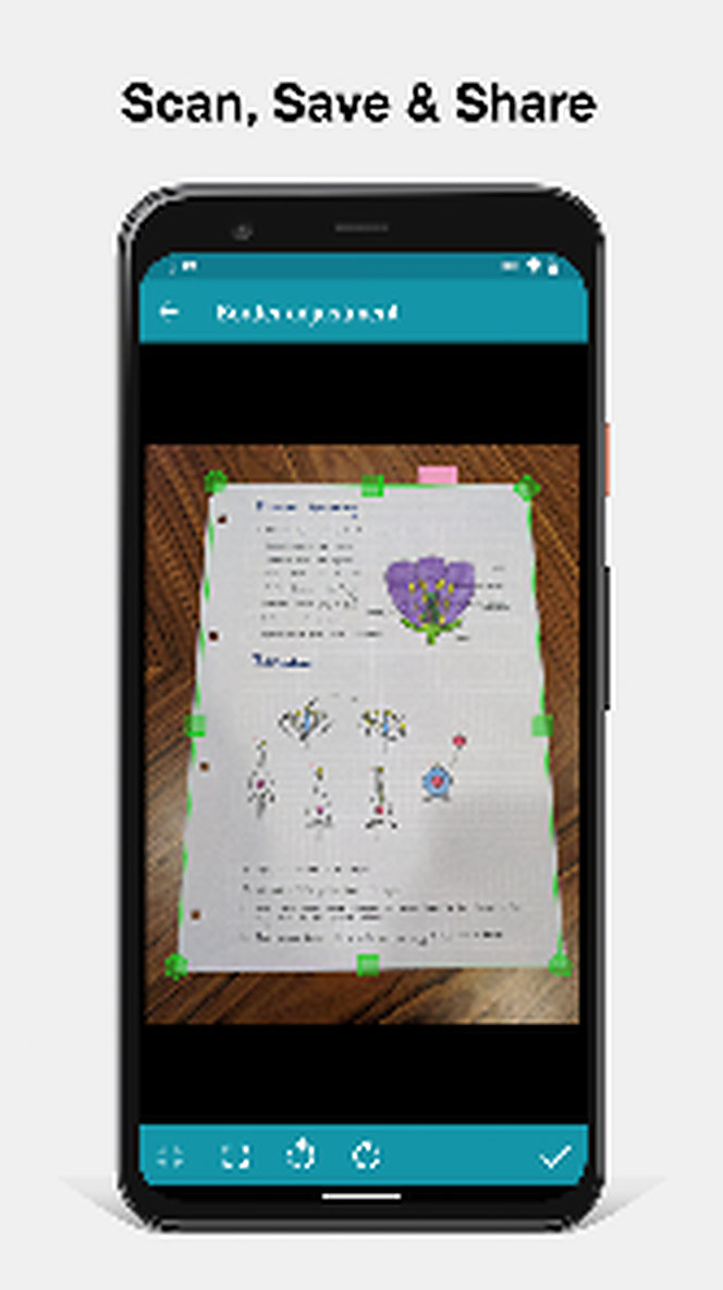 Ручная корректировка границ страницы в Notebloc Scanner