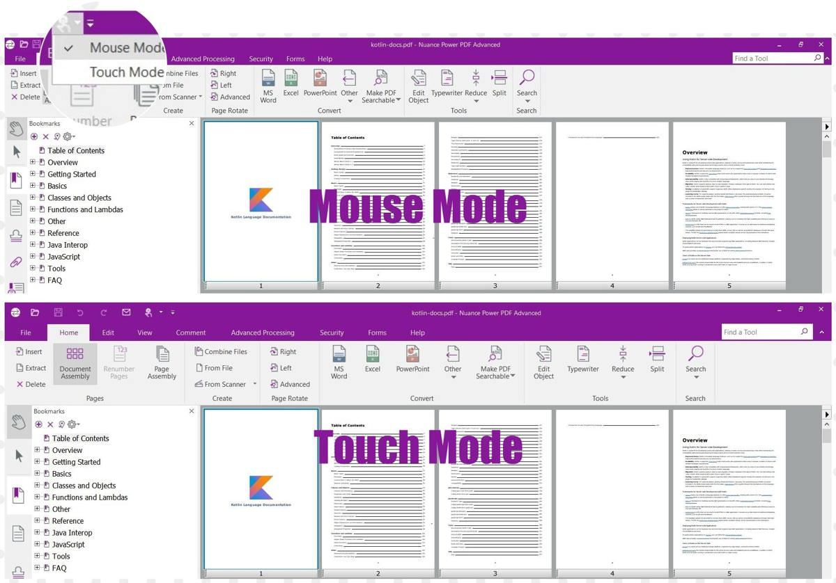 Мышиный и сенсорный режимы Nuance Power PDF