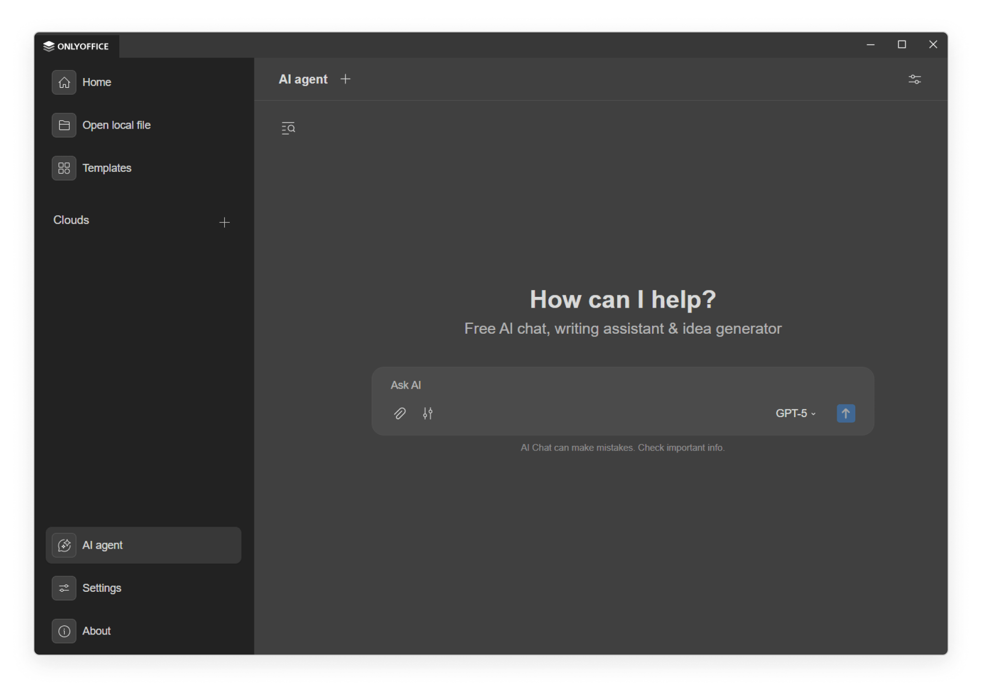 Интерфейс ONLYOFFICE Desktop Editors