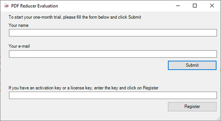 Форма запроса оценочного ключа PDF Reducer