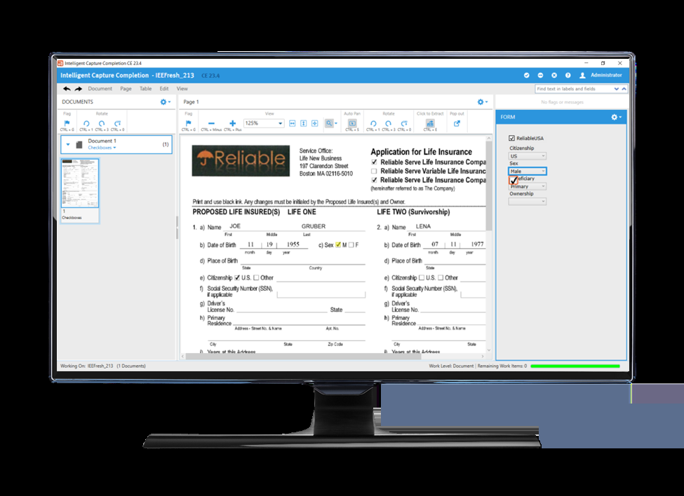 Извлечение значений из чекбоксов в OpenText Capture