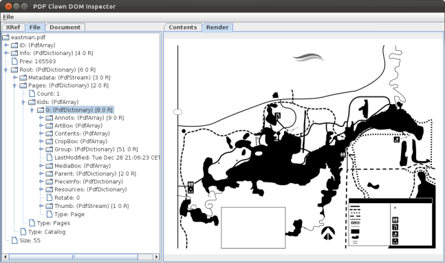 PDF Clown Document Inspector: низкоуровневое File view