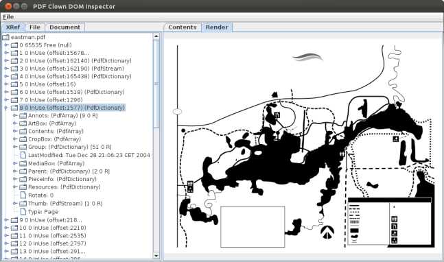 PDF Clown Document Inspector: таблица XRef