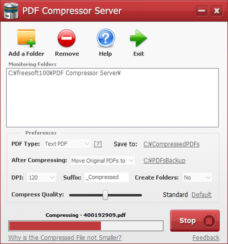 PDF Compressor Server с индикатором сжатия текущего PDF