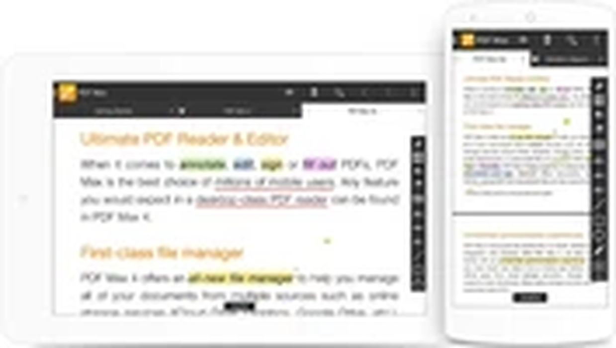 Аннотации PDF Max на экранах телефона и планшета