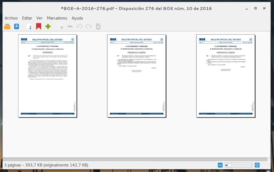 Сетка из трёх страниц PDF в окне PDF Mod