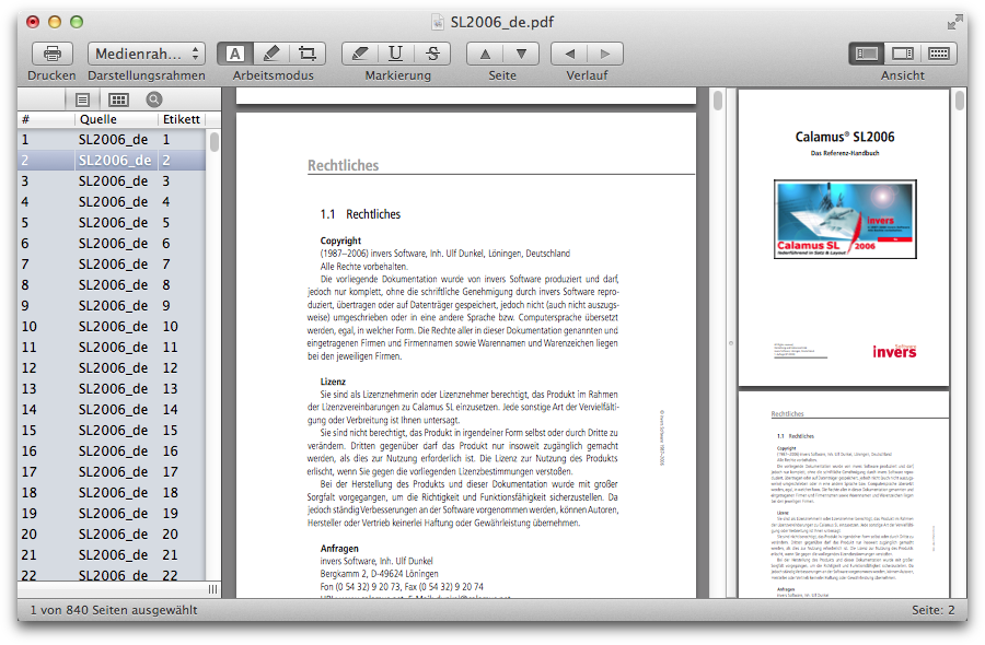 Окно PDF Nomad с нижней областью помощника