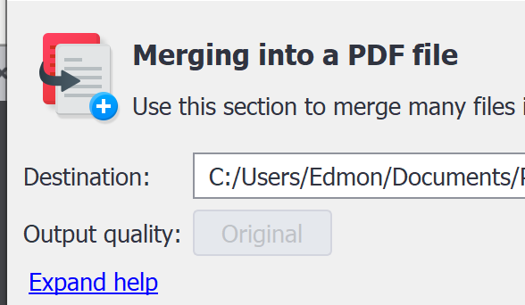 Диалог объединения файлов в PDF Pro