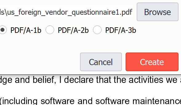 Выбор профиля PDF/A в PDF Pro