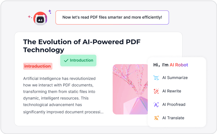 AI-инструменты PDF Reader Pro для резюме, перевода и правки текста