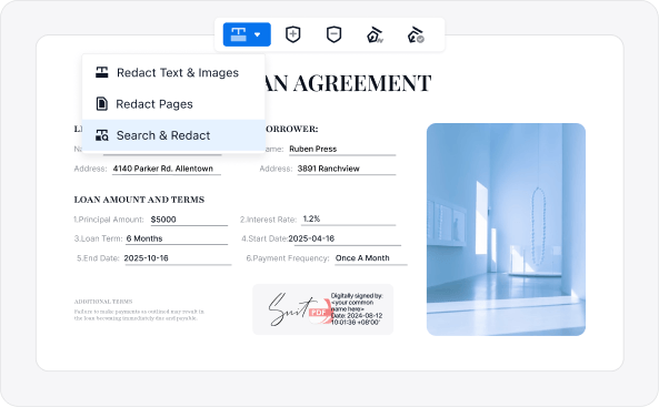 Инструменты защиты и постоянного скрытия данных PDF Reader Pro