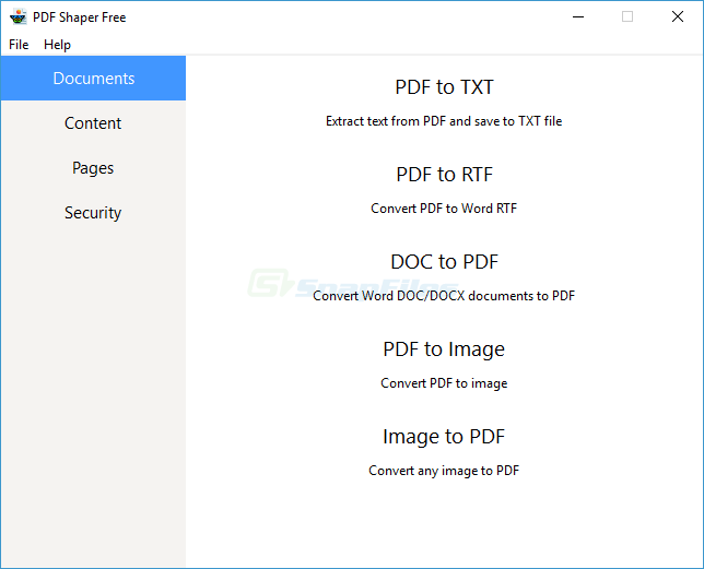 Раздел Documents в PDF Shaper Free