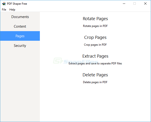 Раздел Pages в PDF Shaper Free
