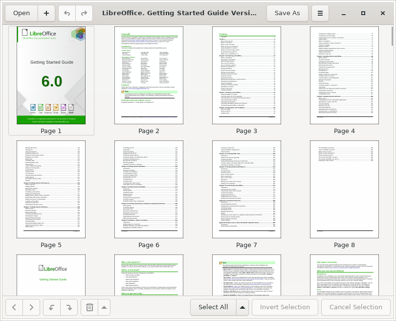 Главное окно PDF Slicer с сеткой страниц и панелью команд