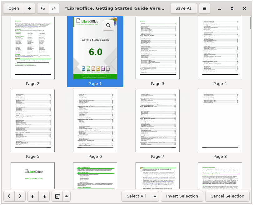 Перестановка выбранной страницы стрелками в PDF Slicer