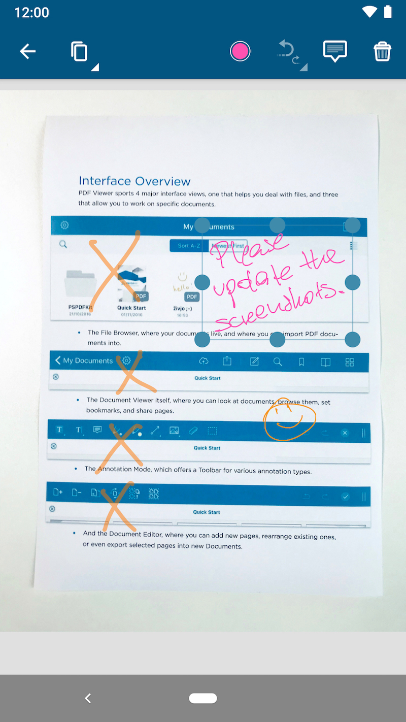 Редактирование изображения и аннотаций в PDF Viewer Pro