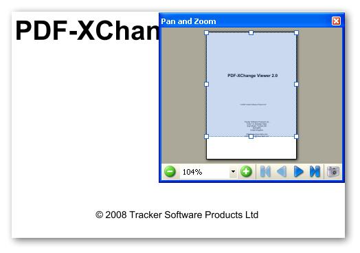 Окно Pan and Zoom в PDF-XChange Viewer