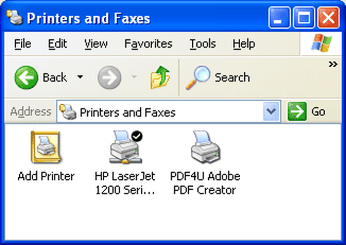 Исторический виртуальный принтер PDF4U Adobe PDF Creator в Windows XP