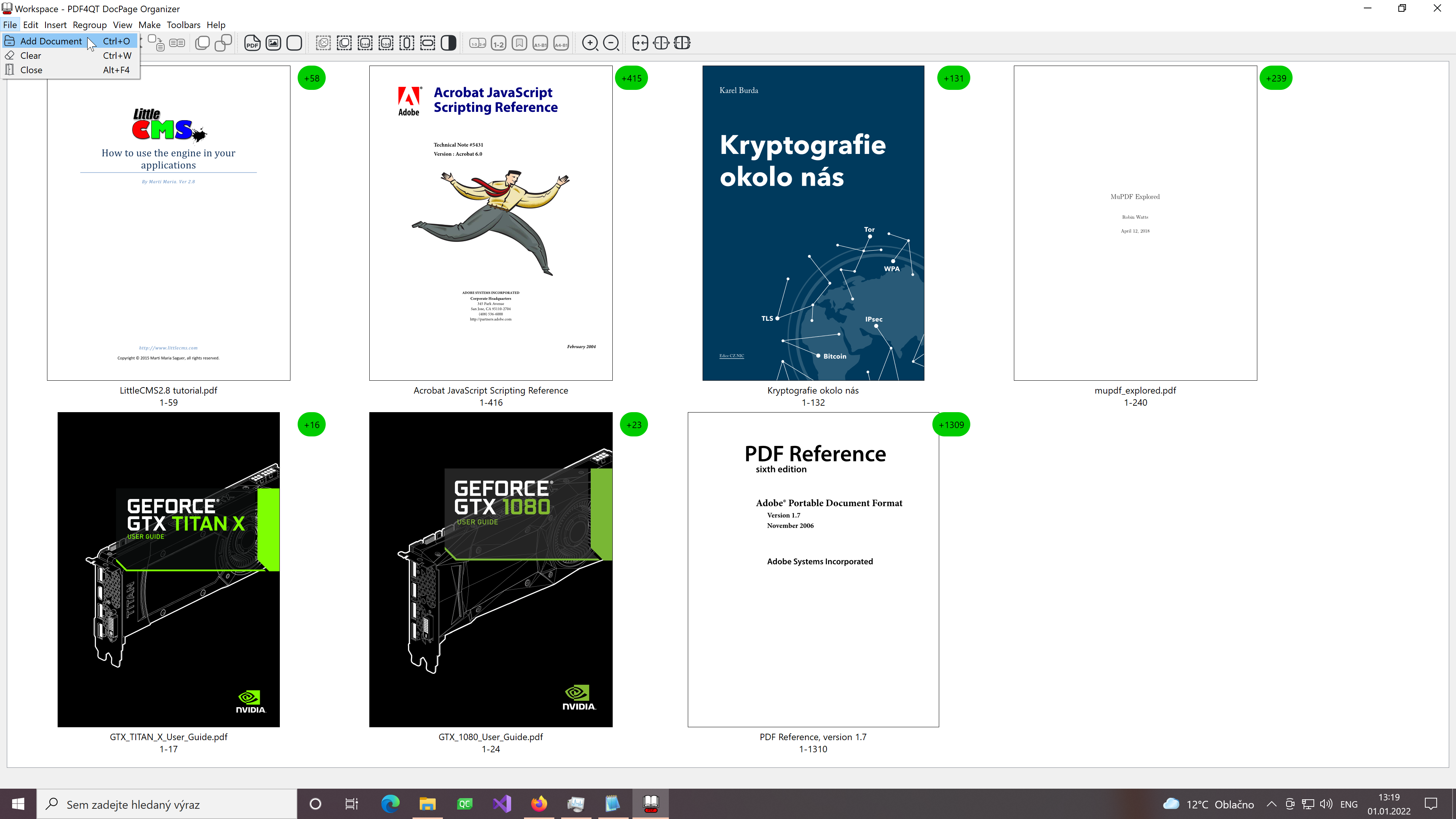 PDF4QT PageMaster: несколько документов представлены группами страниц