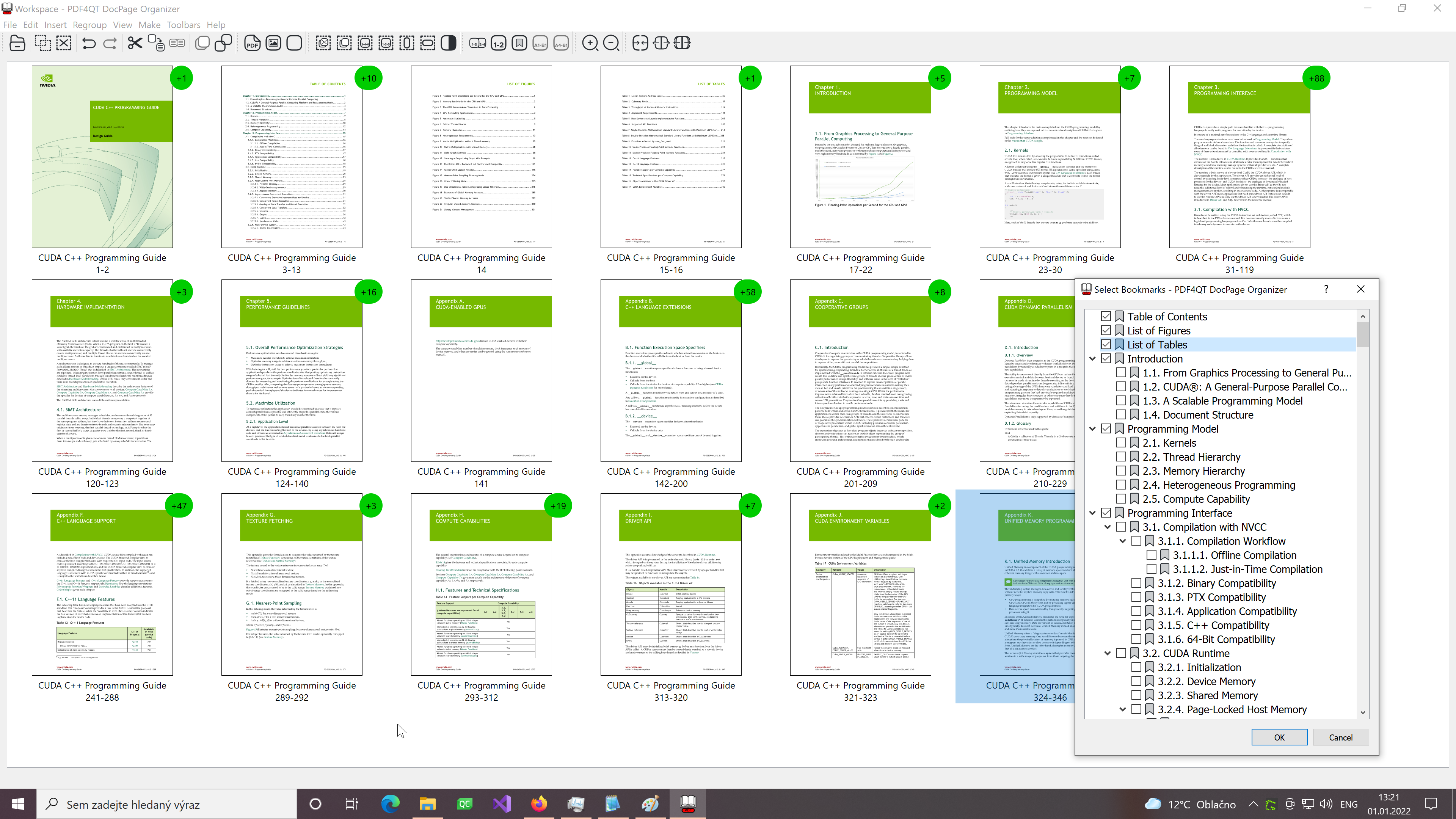 PDF4QT PageMaster: выбор разделов документа по дереву закладок