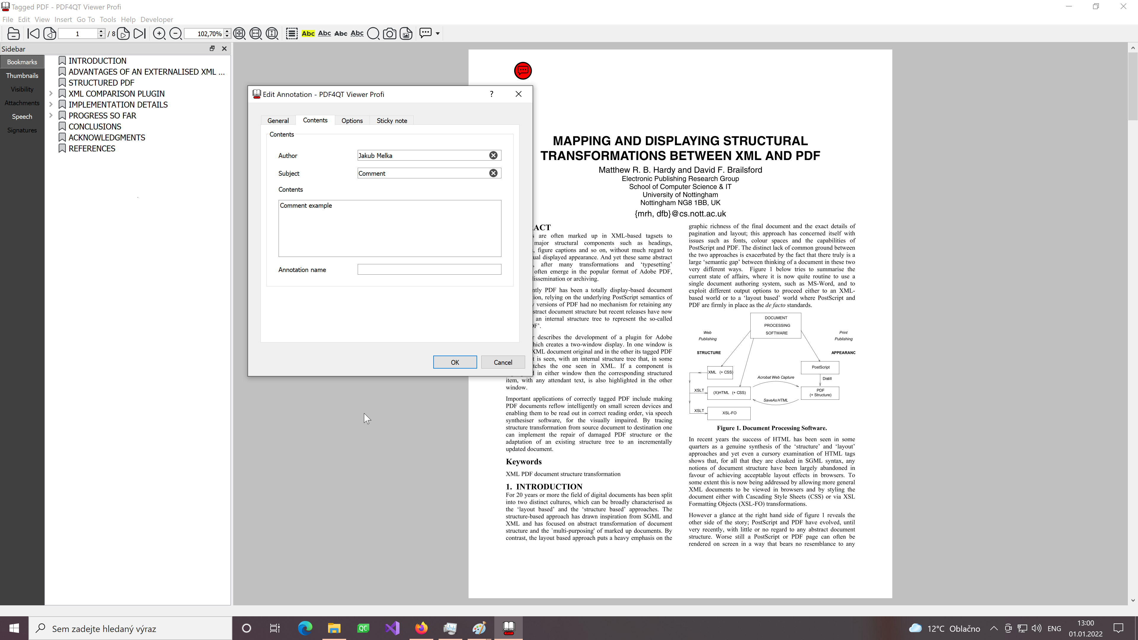 PDF4QT: редактирование свойств текстовой аннотации