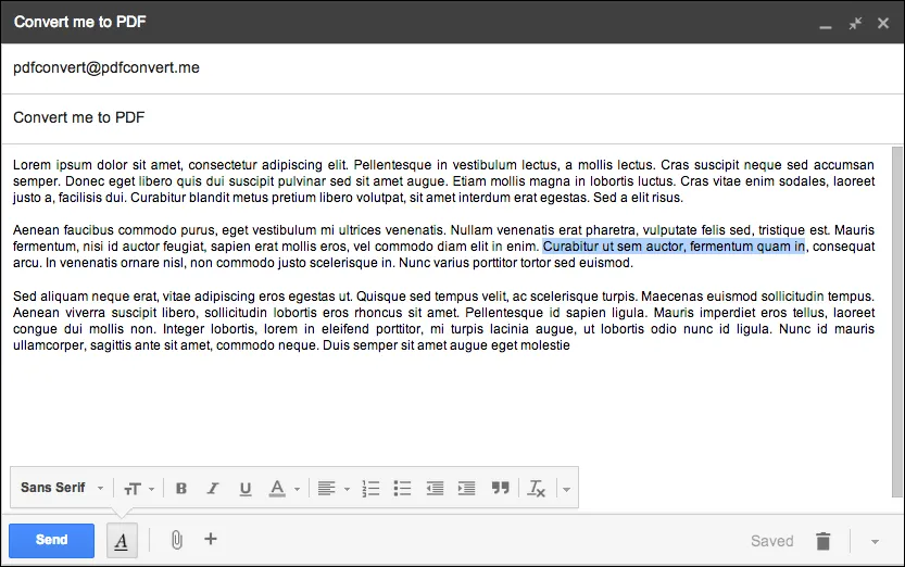 Письмо на pdfconvert@pdfconvert.me перед отправкой на конвертацию