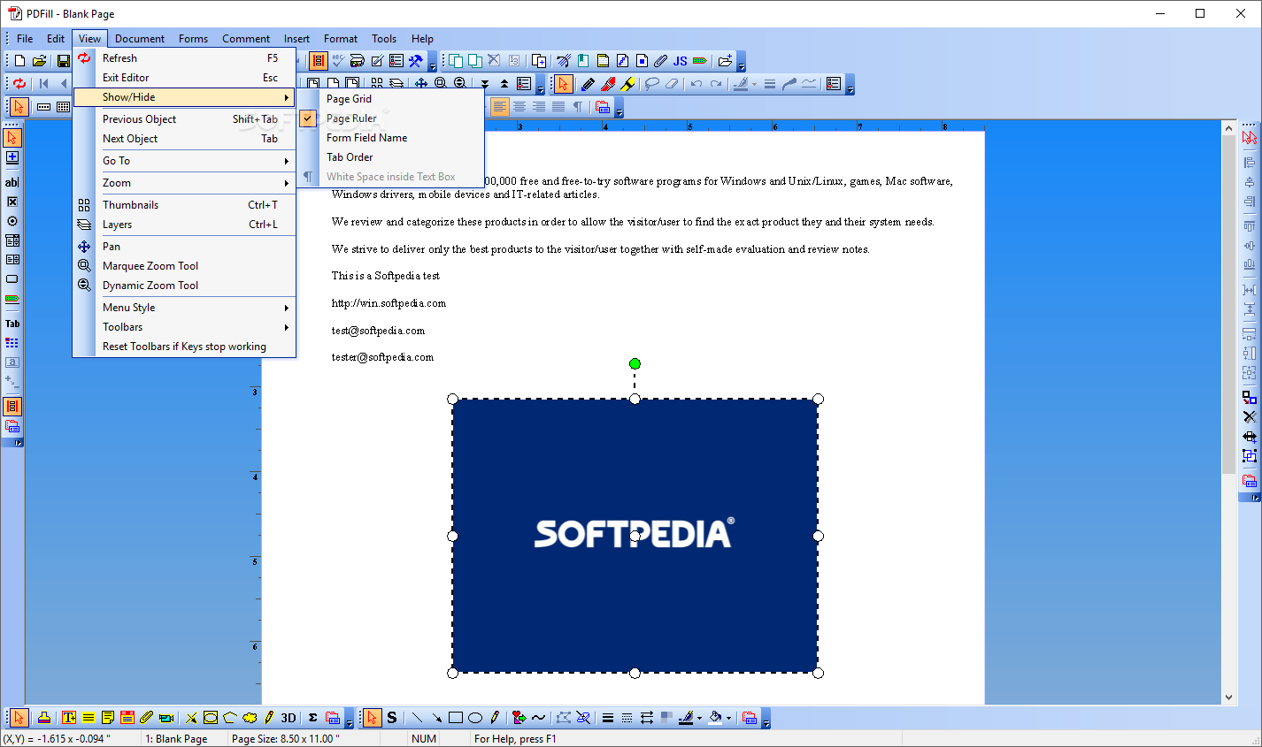 Параметры отображения и рабочей области PDFill PDF Editor