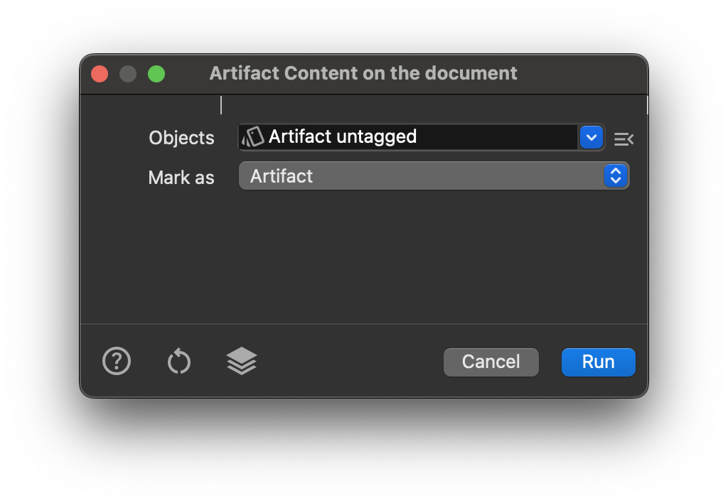 Маркировка содержимого как артефакта в PDFix Desktop