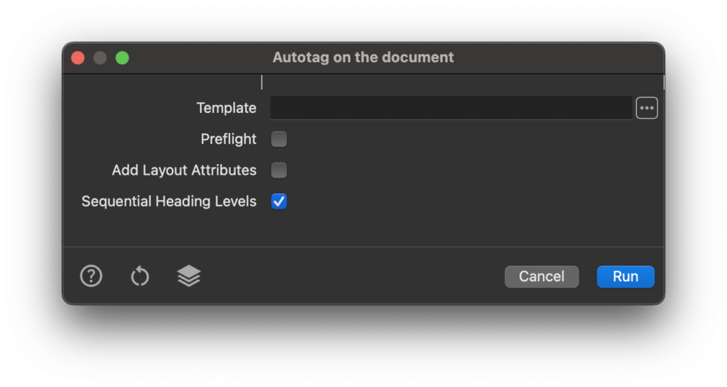 Диалог автоматической разметки PDF в PDFix Desktop