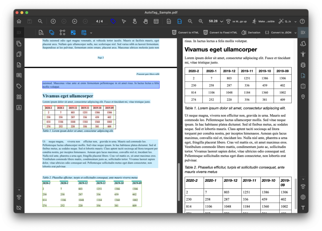 Предварительный просмотр преобразования PDFix Desktop