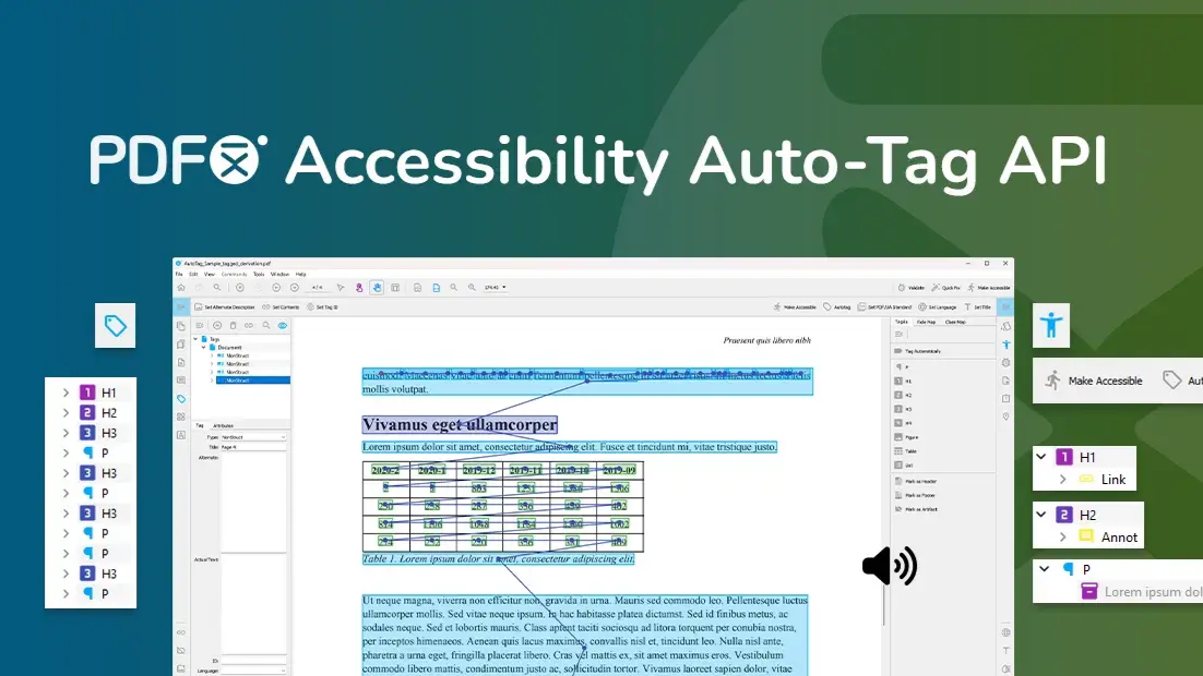 Демонстрация Auto-Tag API PDFix с распознанной структурой страницы