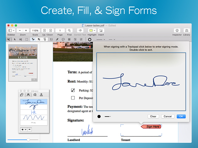 Заполнение и подпись PDF-формы в PDFpenPro
