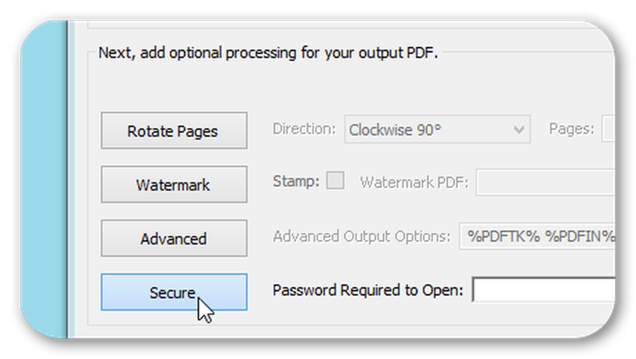 Поля защиты PDF в PDFtk Pro