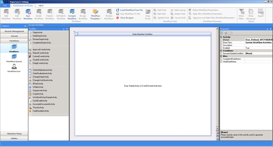 Визуальный дизайнер Workflow PaperSave
