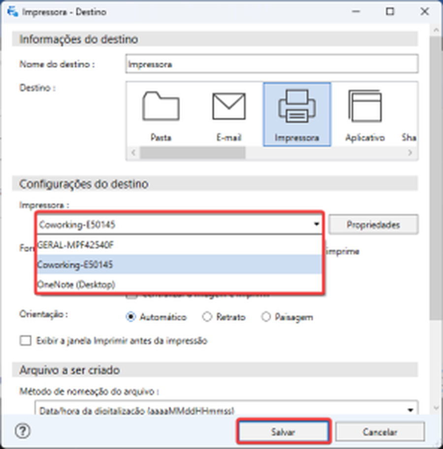 Интерфейс PaperStream ClickScan: печать