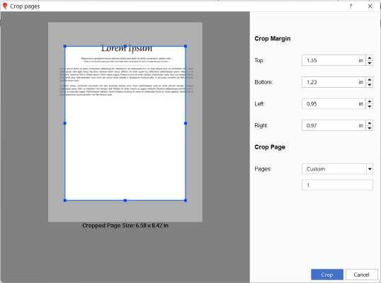 Кадрирование страниц PDF