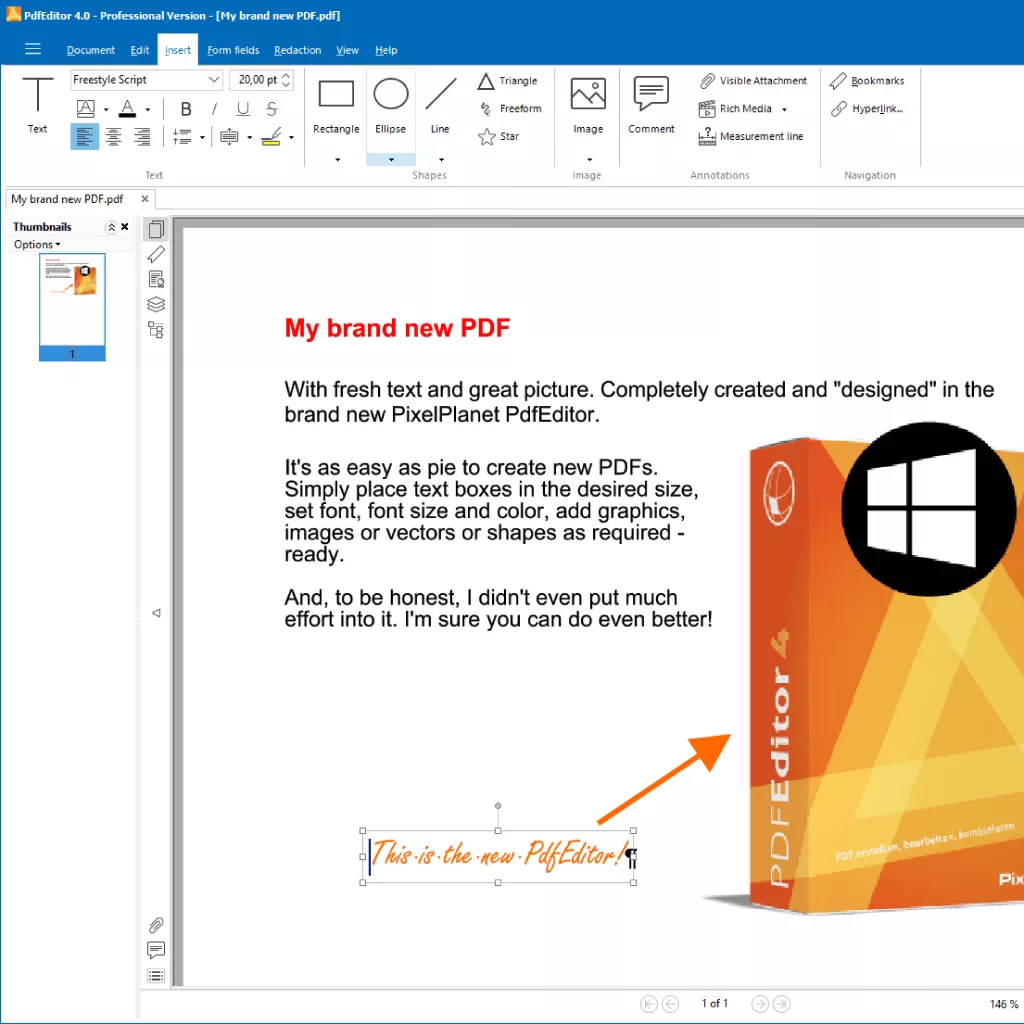 Создание PDF и редактирование объектов в PixelPlanet PdfEditor