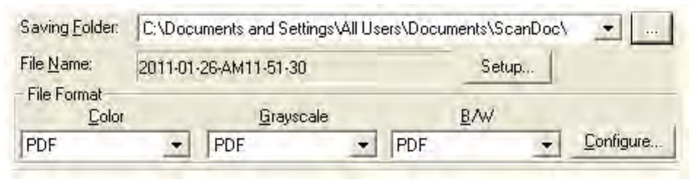Настройки PDF в Plustek DocAction