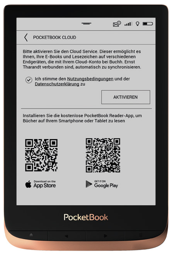 Активация PocketBook Cloud на E Ink-ридере