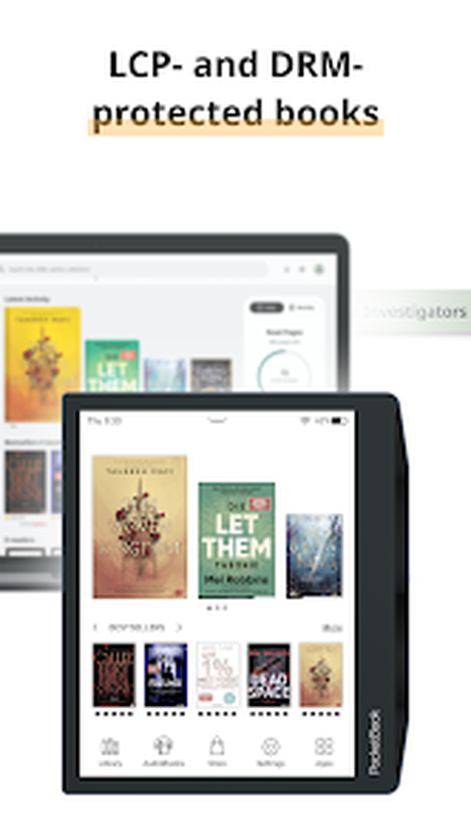 Библиотека книг с защитой LCP и DRM в PocketBook Reader