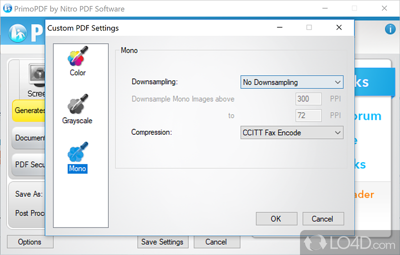Монохромные параметры и методы сжатия PrimoPDF