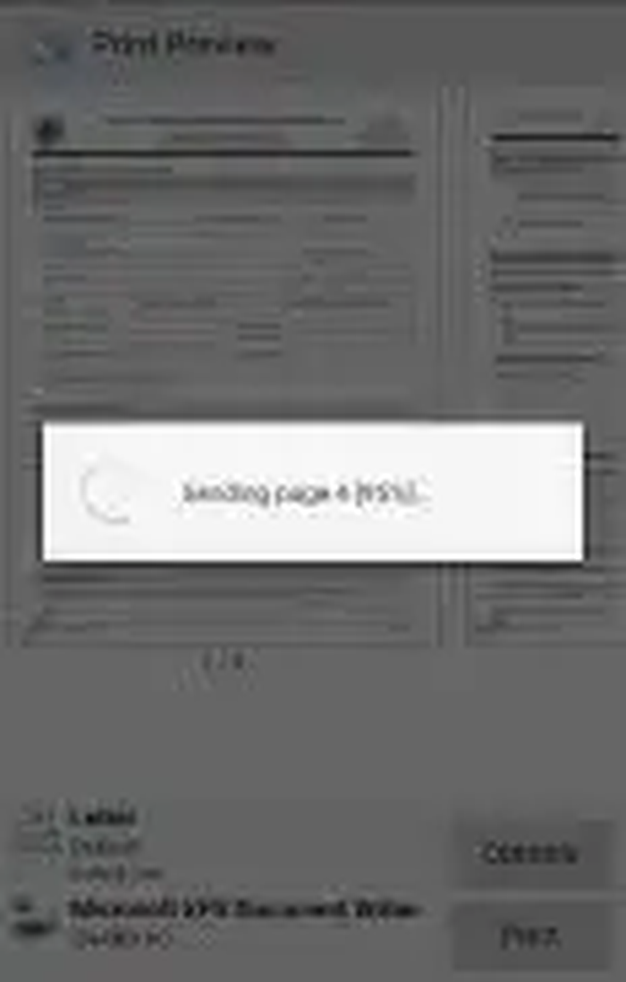 Индикатор отправки страницы на принтер в PrinterShare