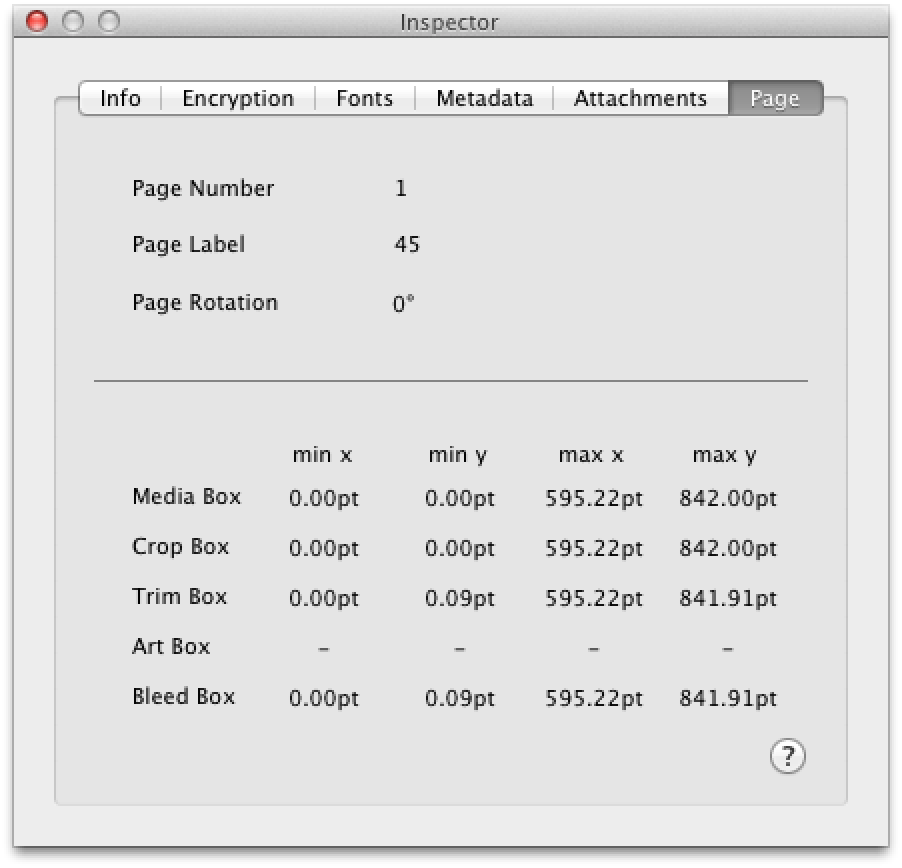 Вкладка Page инспектора Proview PDF Editor