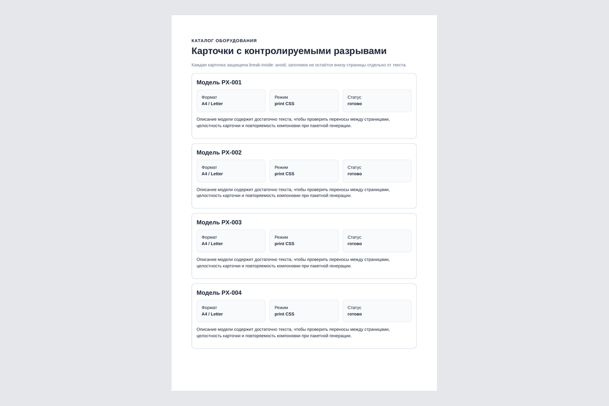 PDF с управляемыми разрывами страниц