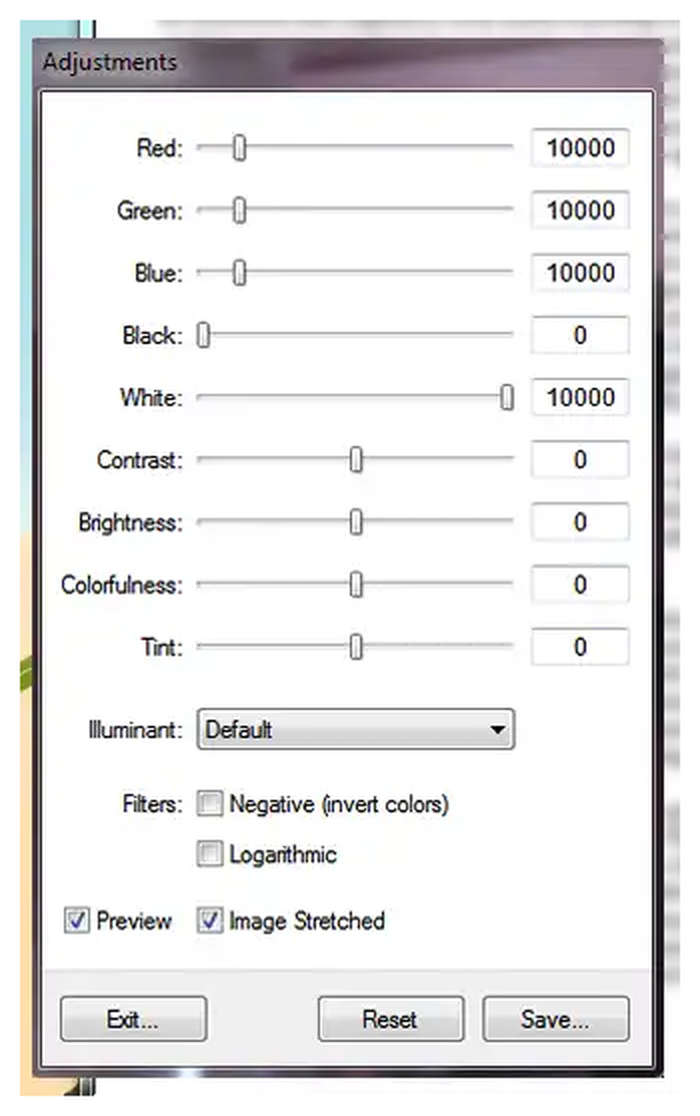 Панель Adjustments QuickScan с цветом, контрастом, яркостью и фильтрами