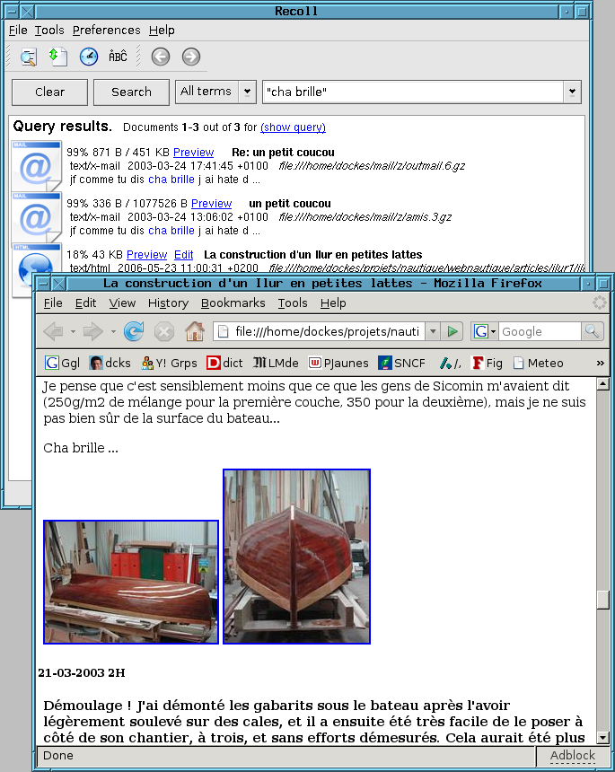 Открытие найденного документа из Recoll